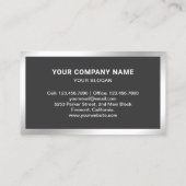 Carte De Visite Acier gris Silver Photo Agent immobilier (Dos)
