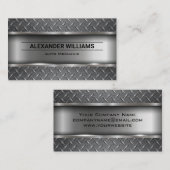 Carte De Visite Acier industriel laminé à diamant métallique (Devant / Derrière)