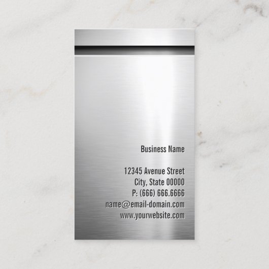 Carte De Visite Acier inoxydable en aluminium platine (Dos)