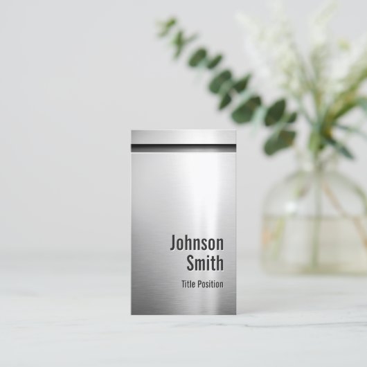Carte De Visite Acier inoxydable en aluminium platine (Debout devant)