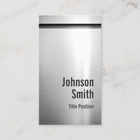 Carte De Visite Acier inoxydable en aluminium platine (Devant)