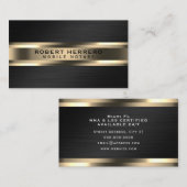 Carte De Visite Acier inoxydable métal fausse texture or  (Devant / Derrière)