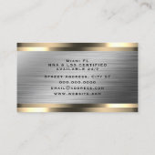 Carte De Visite Acier inoxydable métal fausse texture or affaires  (Dos)