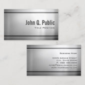 Carte De Visite Acier Inoxydable Premium - Aspect métallique brill (Devant / Derrière)