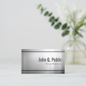 Carte De Visite Acier Inoxydable Premium - Aspect métallique brill (Debout devant)