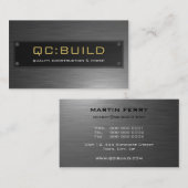 CARTE DE VISITE :: acier inoxydable riveté 3 (Devant / Derrière)