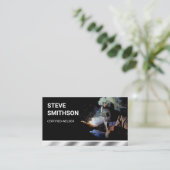 Carte De Visite Acier Métal OEuvres Soudure Soudeur (Debout devant)