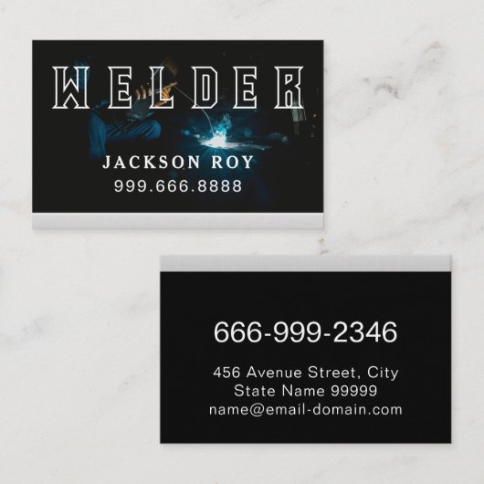 Carte De Visite Acier Métal OEuvres Soudure Soudeur (Devant / Derrière)