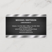 Carte De Visite Acier métallique à maille noire Stethoscope Docteu (Dos)