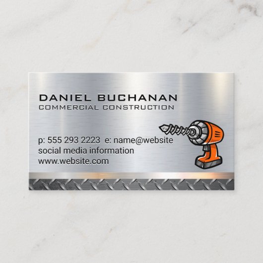 Carte De Visite Acier | Metallique | Logo d'exploration (Devant)