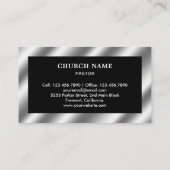 Carte De Visite Acier métallique noir Jésus Christ Cross Pasteur (Dos)