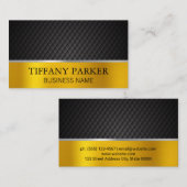 Carte De Visite Acier Or Métallurgique | Carrelage noir (Devant / Derrière)