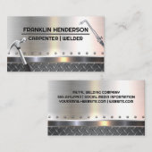 Carte De Visite Acier plaqué | Rivets | Outils de soudure (Devant / Derrière)