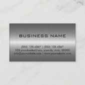 Carte De Visite Acier Silver Stainless Moderne Trou Bleu Look (Dos)