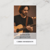 Carte De Visite Acoustic Guitarist Musician QR Code Photo (Devant)