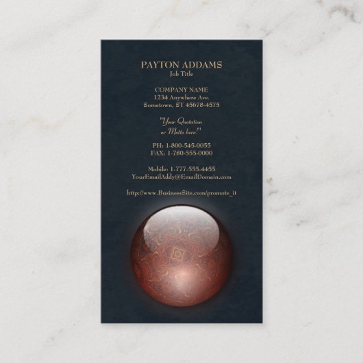 Carte de visite acrylique de verticale de bijou de (Devant)