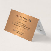 Carte De Visite Acrylique peinture abstraite cuivre or monogrammed (Dos)