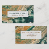 Carte De Visite Acrylique pour le littoral d'Emeraude abstraitB (Devant / Derrière)