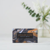 Carte De Visite Acrylique pour le marbre noir et le bronze (Debout devant)