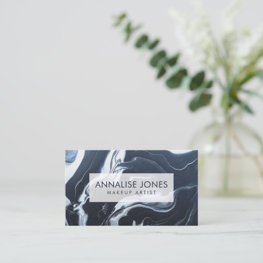 Carte De Visite Acrylique pour marbre noir (Debout devant)