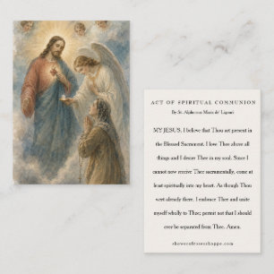 Carte De Visite Acte de Communion Spirituelle Catholique
