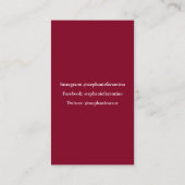 Carte De Visite Acteur Casque noir et blanc Vertical Bourgogne Rou (Dos)