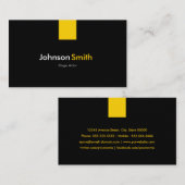Carte De Visite Acteur de scène - Jaune ambré moderne (Devant / Derrière)