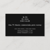 Carte De Visite Acteur Modèle Capture d'écran du cinéma (Dos)