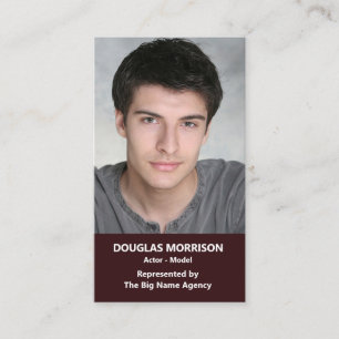 Carte De Visite Acteur Modèle d'actrice Maroon photo verticale
