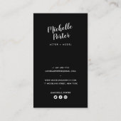 Carte De Visite Acteur modèles photo en tête bleu rose dégradé (Dos)