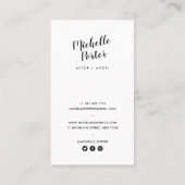 Carte De Visite Acteur modèles photo en tête de page moderne rose (Dos)