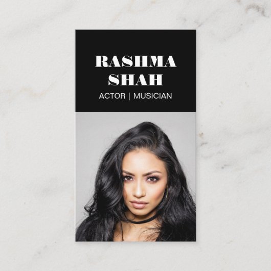 Carte De Visite Acteur Musicien Divertissement Photo professionnel (Devant)