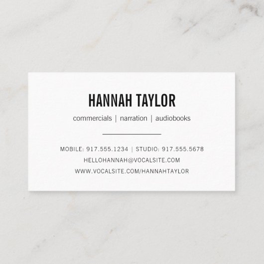 Carte De Visite Acteur vocal Microphone Argent (Dos)