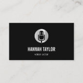 Carte De Visite Acteur vocal Microphone Argent (Devant)