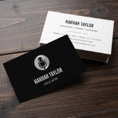 Carte De Visite Acteur vocal Microphone Argent