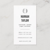 Carte De Visite Acteur vocal microphone argenté vertical (Dos)