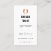 Carte De Visite Acteur vocal microphone cuivre vertical (Dos)