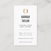 Carte De Visite Acteur vocal Microphone Or vertical (Dos)