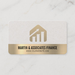 Carte De Visite Action Finance Bordure dorée Courtier