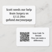 Carte De Visite Activité de collecte de fonds pour Friend QR code (Devant / Derrière)