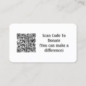 Carte De Visite Activité de collecte de fonds pour Friend QR code (Dos)