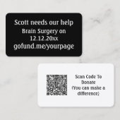 Carte De Visite Activité de collecte de fonds pour Friend QR code (Devant / Derrière)