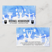 Carte De Visite Activités fitness | Kettle Bells | Aquarelle (Devant / Derrière)