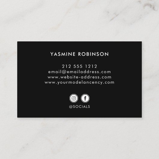 Carte De Visite Actor Model Singer Dancer 3 Photo Social Icon (Dos)