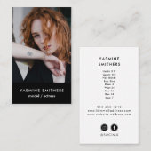 Carte De Visite Actor Model Singer Dancer SOCIAL ICON Black Photo (Devant / Derrière)