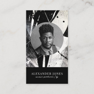 Carte De Visite Actor Model Singer DJ Photo QR code monochrome