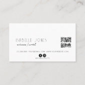 Carte De Visite Actor Model Singer DJ Photo QR code Social Media (Dos)