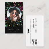 Carte De Visite Actor Model Singer DJ Photo QR code Social Media (Devant / Derrière)