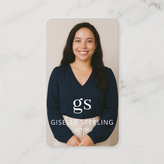 Carte De Visite Actor Photo QR Code Professional (Devant)