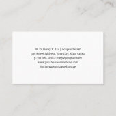 Carte De Visite Acupuncteur travaillant sur un client (Dos)